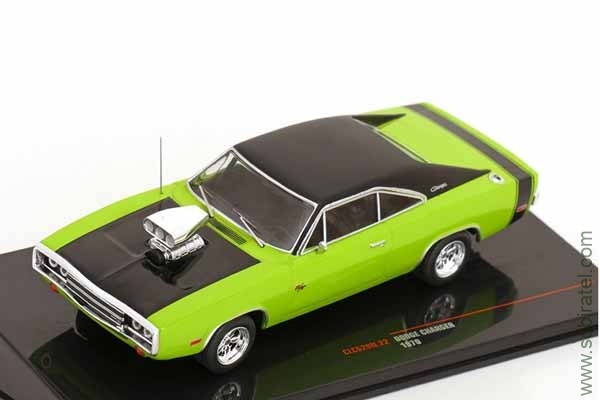 Dodge Charger R/T 1970 чёрно-зеленый (iXO 1/43)