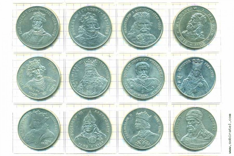 Польша. Набор 12 монет (короли)