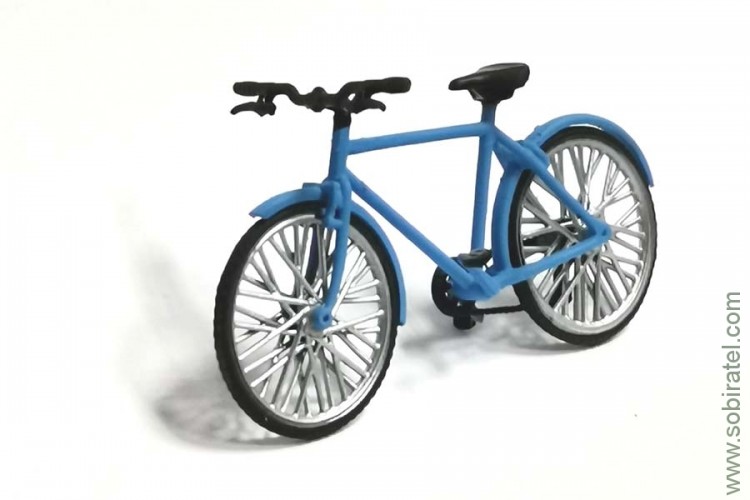 масштабная модель Велосипед с крыльям синий, серебристые спицы (1:43 Моделстрой)