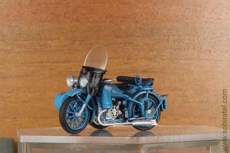 мотоцикл М-72 милиция 1948 г. синий (1:43 Моделстрой)