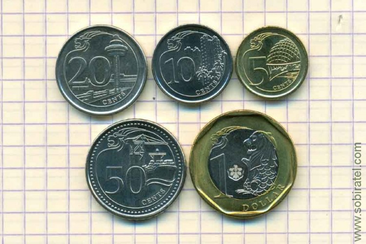 Сингапур. Набор 5 монет