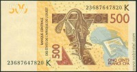 Сенегал 2012, 500 франков, литера К