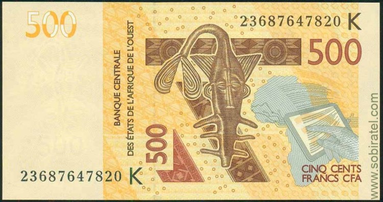 Сенегал 2012, 500 франков, литера К