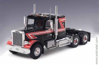 седельный тягач №218 Freightliner FLC 120 64 T со спальником 1977 черный с красным и белым (iXO 1:43)
