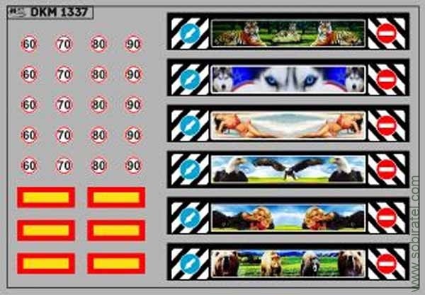 DKM1337 Набор декалей Брызговик для гузовиков и прицепов, вариант - 28 (100x70 мм)