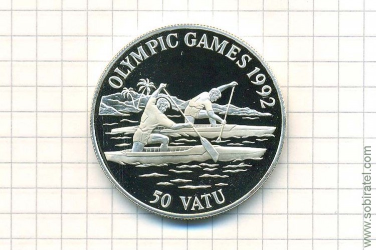 50 вату 1992 Вануату,  XXV летние Олимпийские Игры Барселона - гребля на каноэ  