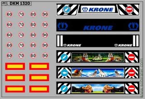 DKM1320 Набор декалей Брызговик для гузовиков и прицепов, вариант - 11 (100x70 мм)