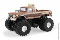 Ford F-350 Monster Truck BFT Bigfoot 1978 brown, колеса 66 дюймов (GreenLight 1:43)
