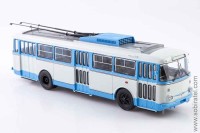 Троллейбус Skoda-9TR бело-голубой (SSM 1:43)