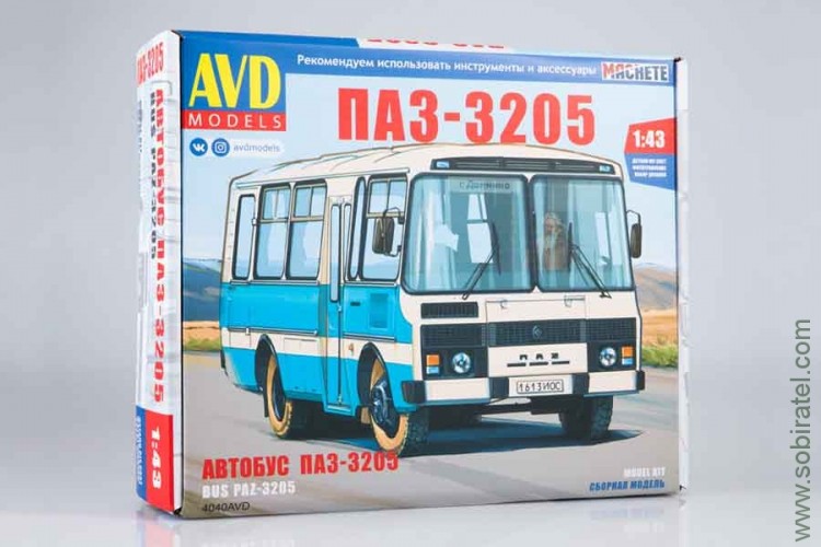 Сборная модель Автобус Павловский 3205 пригородный, 1:43 AVD