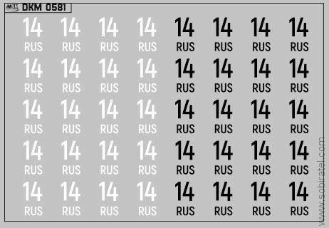 DKM0581 Набор декалей Дублирующие знаки России - регион 14 - Республика Саха (Якутия) (100x70 мм)