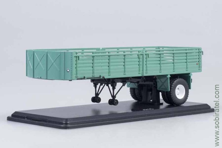 полуприцеп Минский-5215 бортовой зеленый (SSM 1/43)