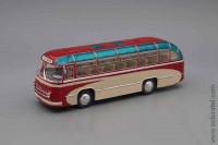 автобус ЛАЗ-695 пригородный Опытный 1956г., красный / бежевый (Ultra 1:43)