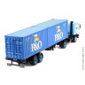 Volvo F10 с полуприцепом-контейнеровозом P&O 1983 голубой с синими контейнерами (iXO 1:43)