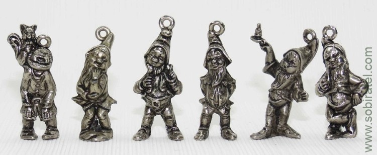 Гномы, 6 шт., серебристые