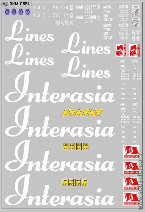 DKM0551 Набор декалей Контейнеры InterAsia, вариант 1 (100x140 мм)