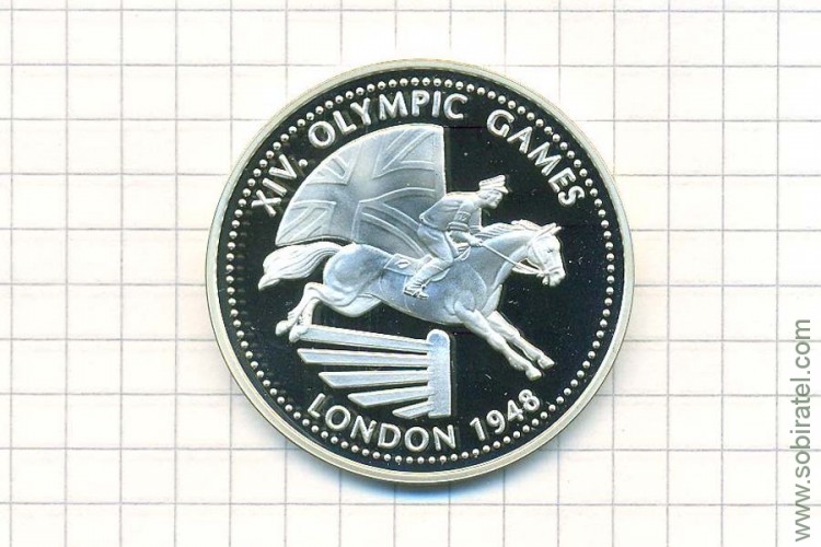 1000 шиллингов 2001 Уганда,  XIV летние Олимпийские Игры 1948 Лондон - конкур