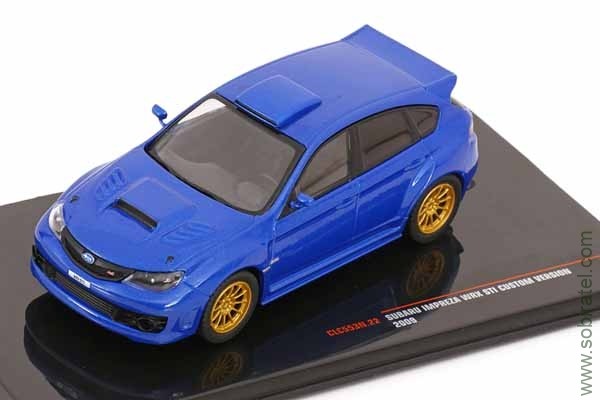 Subaru Impreza WRX STI Custom 2009 синий (iXO 1/43)