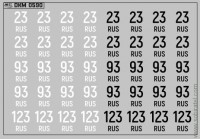 DKM0590 Набор декалей Дублирующие знаки России - регион 23, 93, 123 - Краснодарский край (100x70 мм)