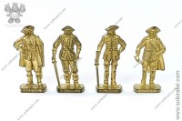Французские мушкетеры 1670, 4 шт., 40 мм, SCAME, золотистые